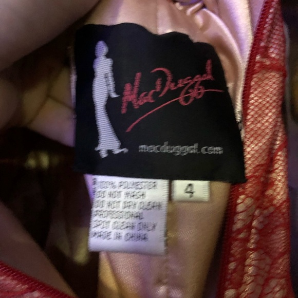 One of a kind red Macduggal prom dress - Picture 6 of 6